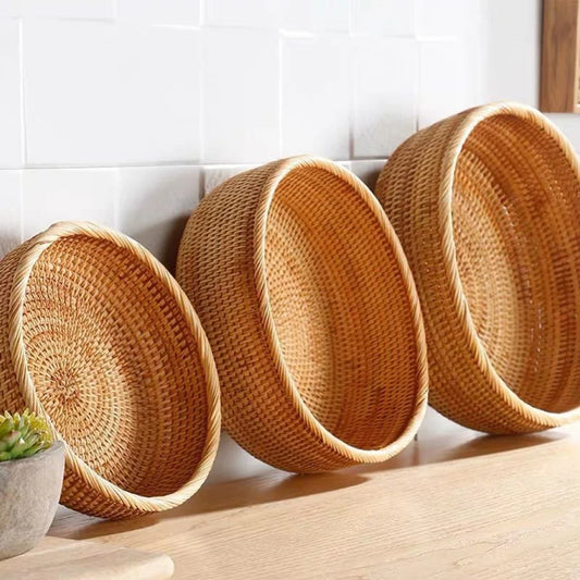 Cesto decorativo rústico de Rattan
