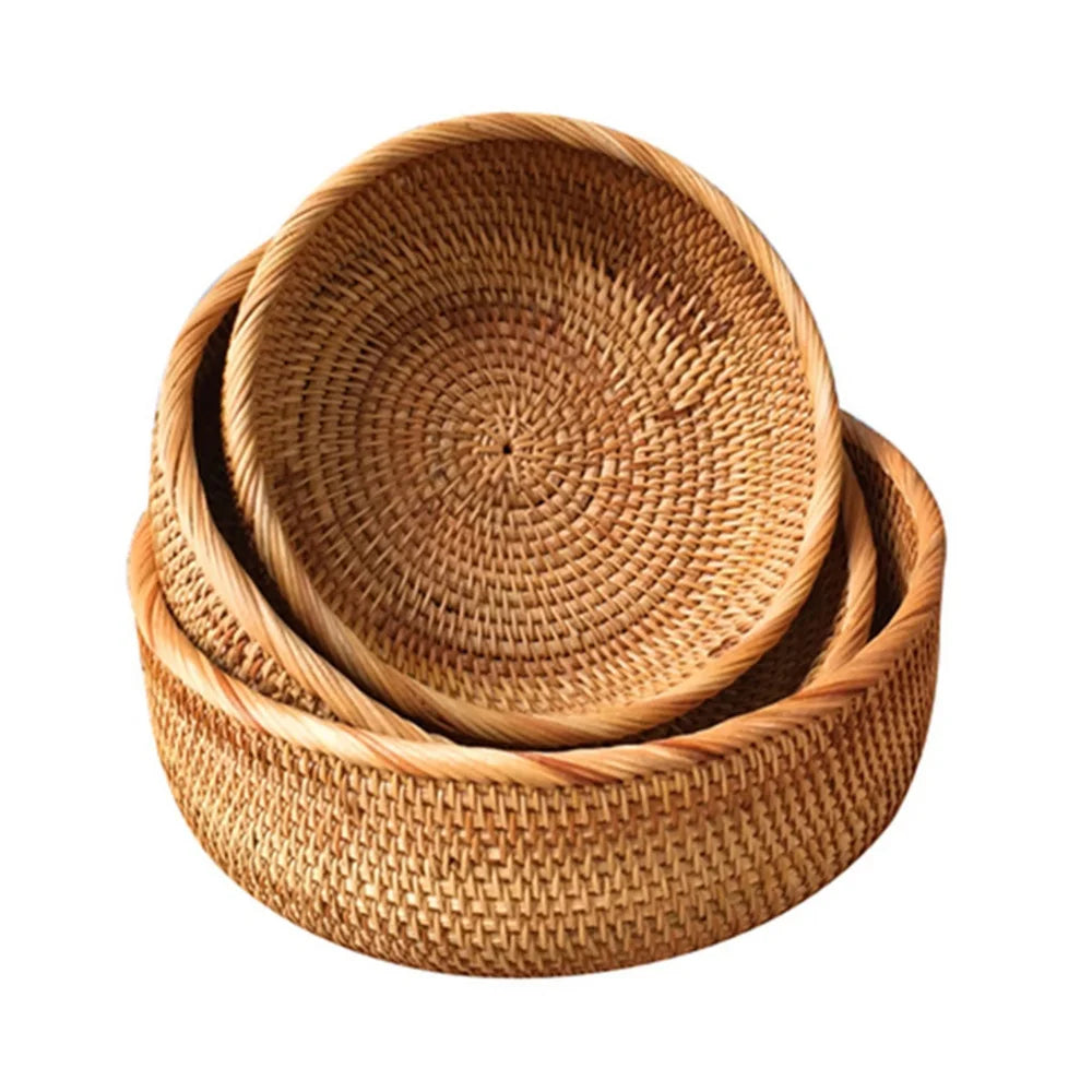 Cesto decorativo rústico de Rattan