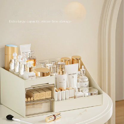 Caixa organizadora estilo gaveta transparente para maquiagem e skincare