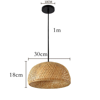 Luminária de Pendente em Rattan