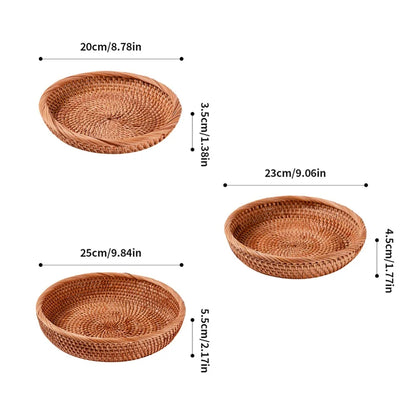 Cesto decorativo rústico de Rattan