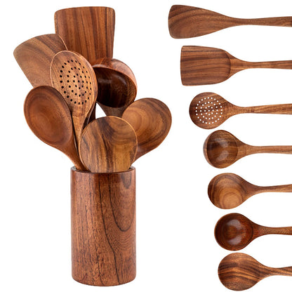 Utensílios de cozinha em madeira rústica