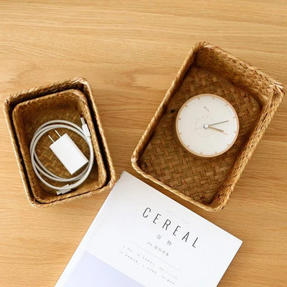 Cesta de Armazenamento de Tecelagem de Vime